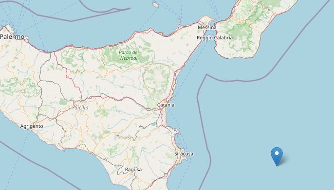 Terremoti, scossa nel mar Jonio meridionale tra Sicilia e Calabria