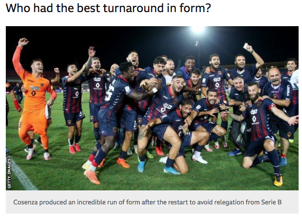 Il miracolo calcistico del Cosenza finisce sulla Bbc