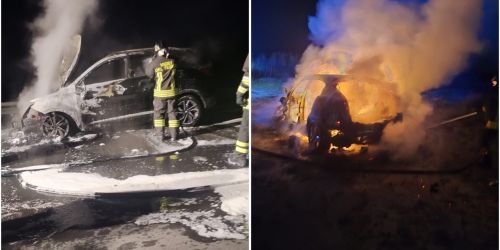 auto in fiamme a crotone