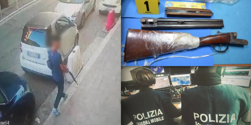 fermo 19enne fucile a canne mozze