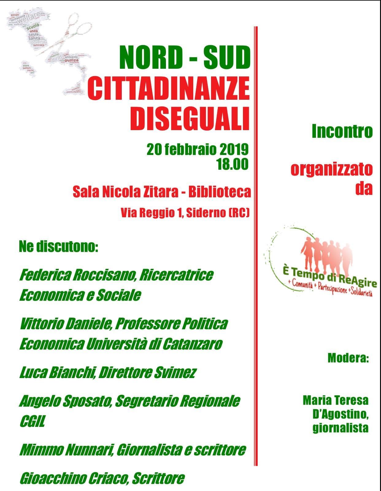 Nord-Sud, a Siderno incontro sulle “cittadinanze diseguali”