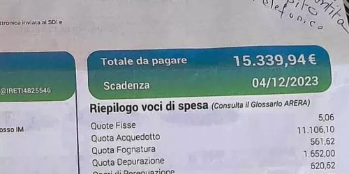 anziana morta bolletta