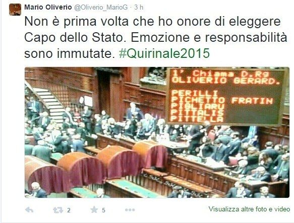 L'«entusiasmo» di Oliverio in un tweet