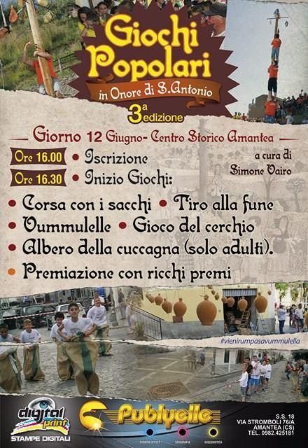 Amantea, via alla III edizione dei Giochi popolari