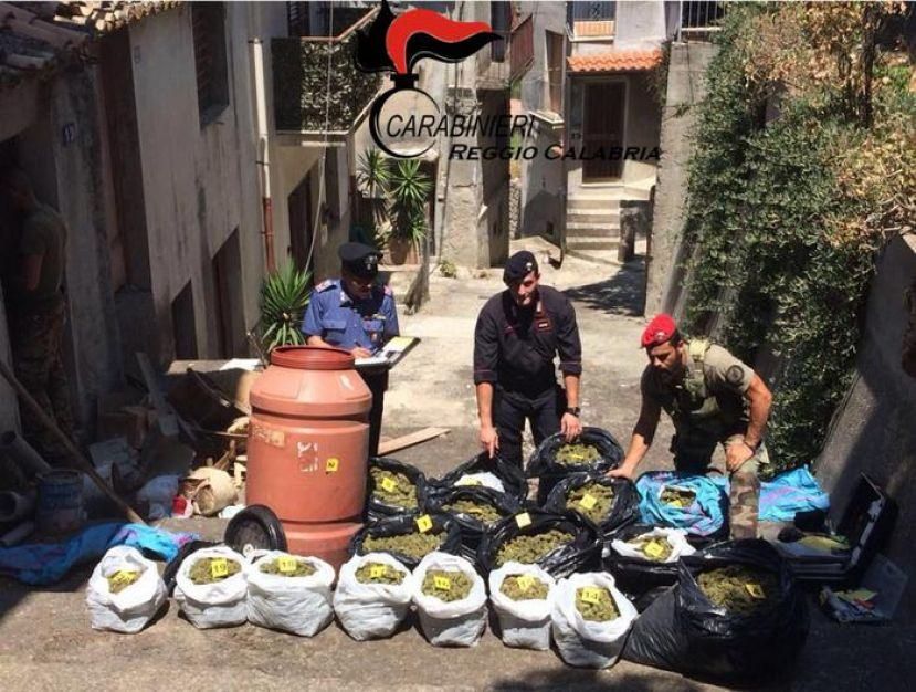 Locride, 60 kg di marijuana in un deposito a Martone