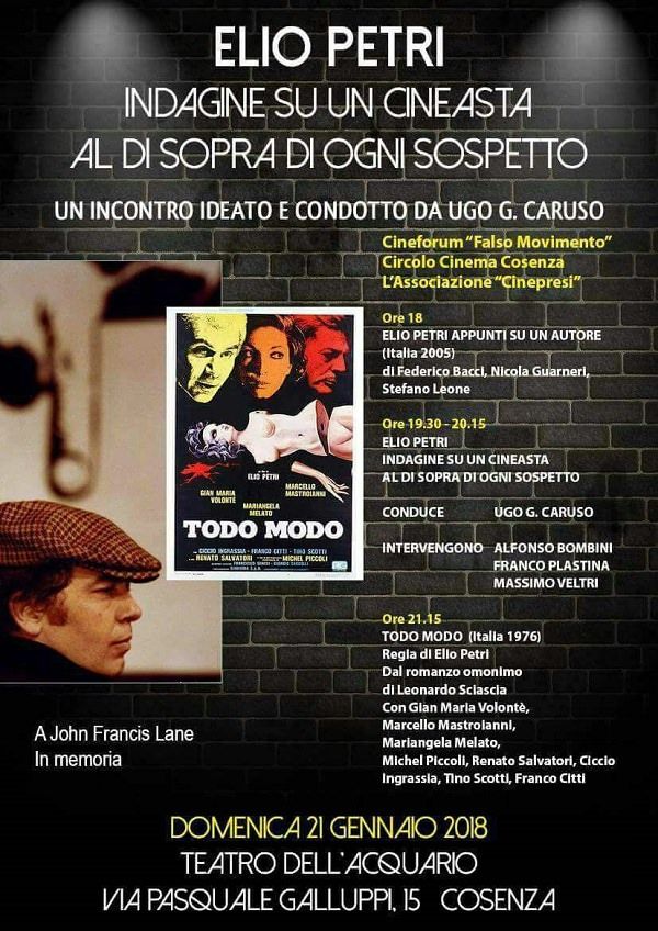 Elio Petri indagine di un cineasta al di sopra di ogni sospetto