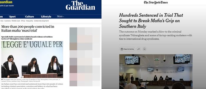 ‘Ndrangheta criminal syndicate, la sentenza Rinascita Scott vista dai quotidiani esteri