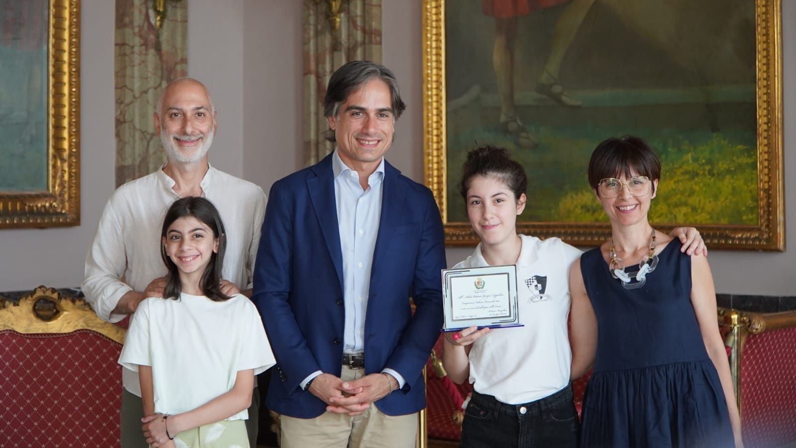 La campionessa italiana (e reggina) di dama Vittoria Giorgia Coppolino ricevuta a Palazzo Alvaro