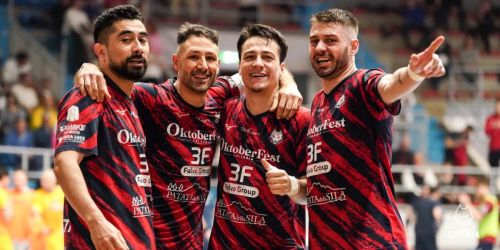 Cabeça, Marchio, Mateus e Bavaresco felici per la splendida vittoria (foto Mannarino)