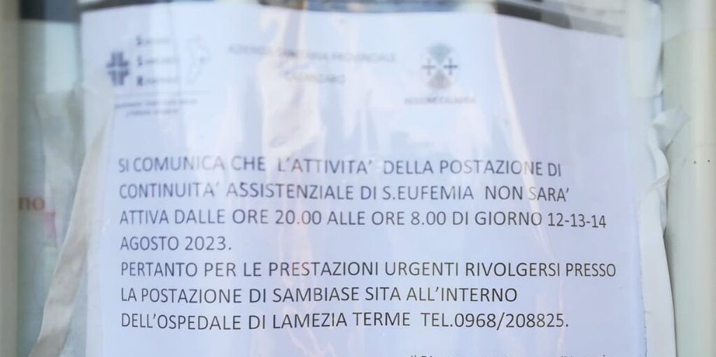 Chiusa per alcuni giorni la Guardia medica a Sant’Eufemia, un vasto territorio resta senza assistenza
