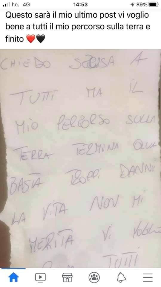 Cosenza, minaccia sui social il suicidio: i carabinieri lo rintracciano