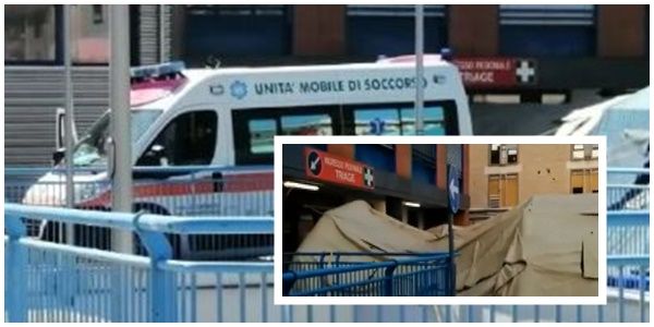 Cosenza, cede la tenda pre-triage dell’ospedale Annunziata