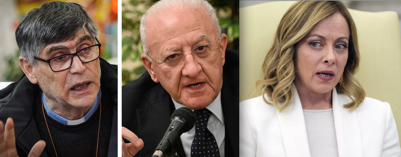 De Luca: don Patriciello come Pippo Baudo. Meloni: spaventoso