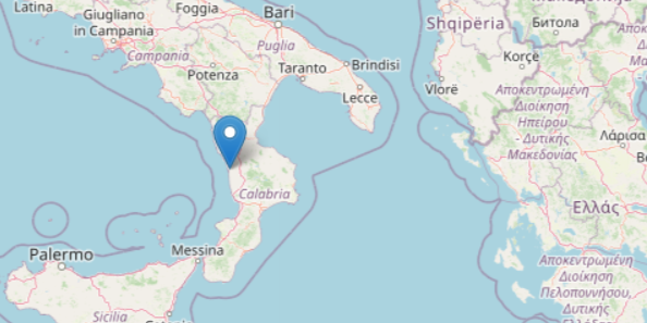 Scossa di magnitudo 2.9 sul Tirreno Cosentino