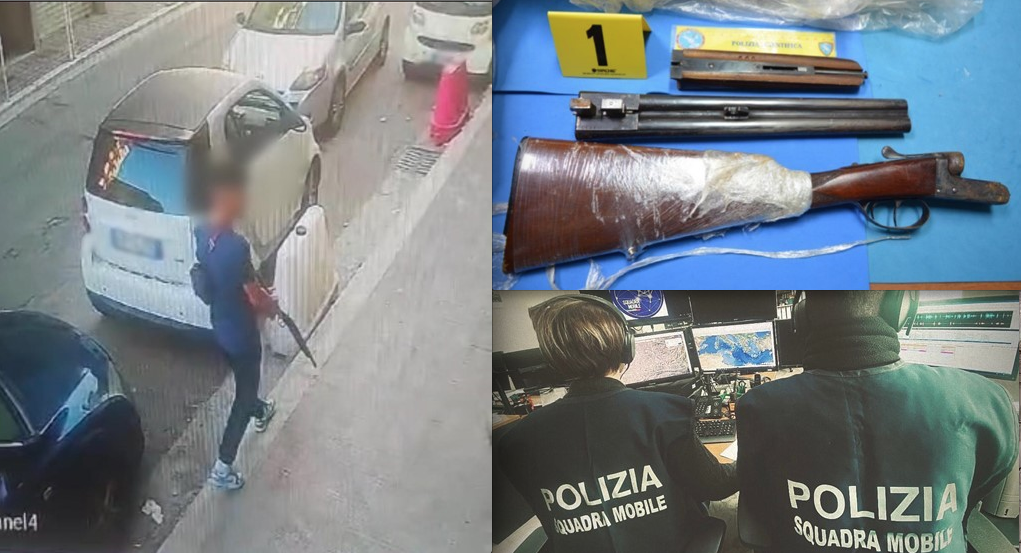 In pieno centro con un fucile a canne mozze, la polizia di Reggio Calabria esegue due fermi – FOTO