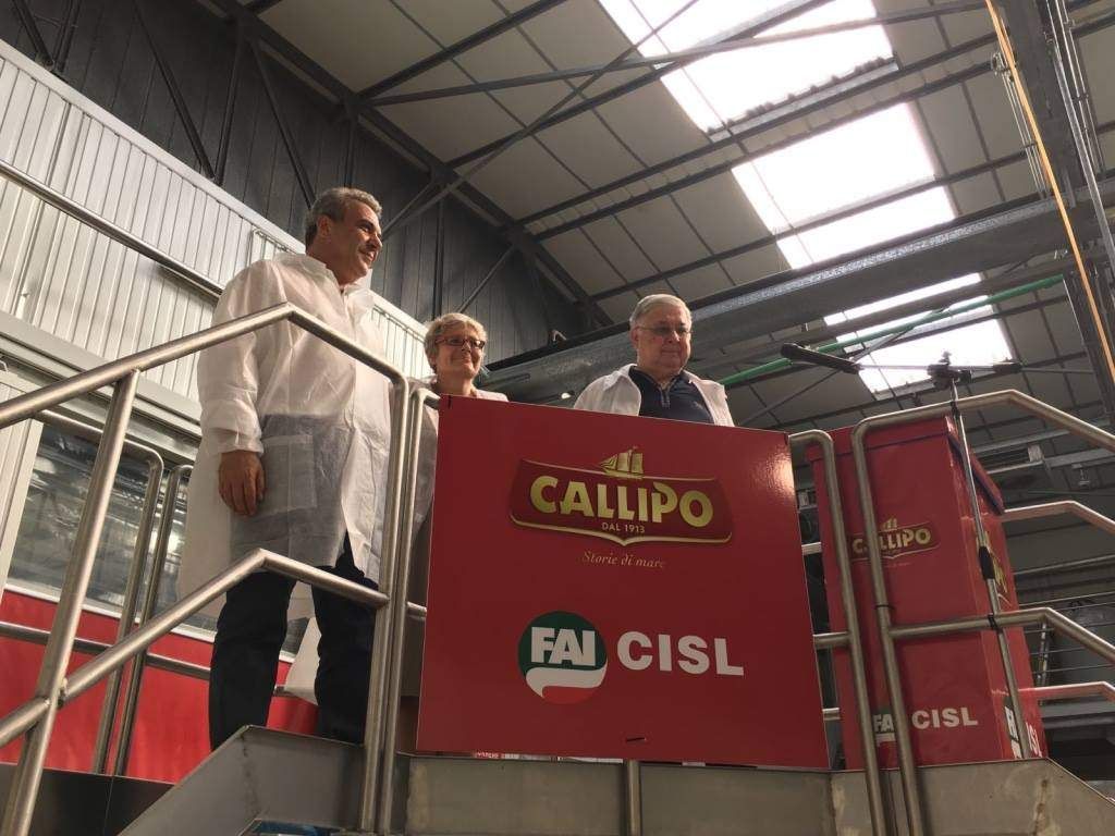 La leader Cisl Furlan in visita alla Callipo: «Modello positivo»