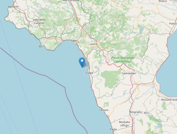 Sisma al largo del Tirreno cosentino