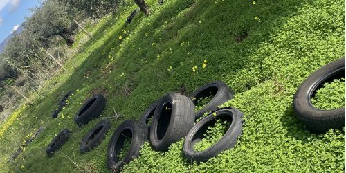 Lamezia Terme pneumatici abbandonati in campagna