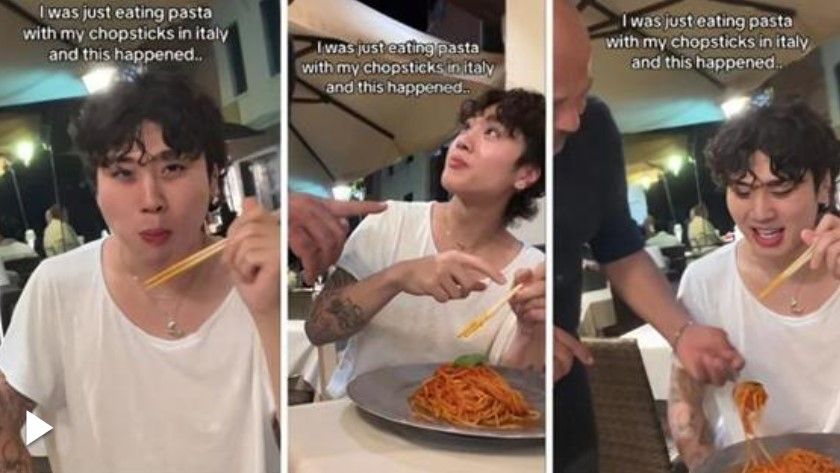 Mangiare gli spaghetti con le bacchette? Un tiktoker scopre che a Cosenza è “vietato”