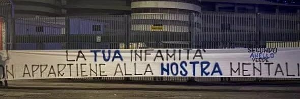 San Siro, lo striscione della nord nerazzurra contro Beretta