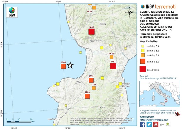 terremoto calabria ingv altre scosse