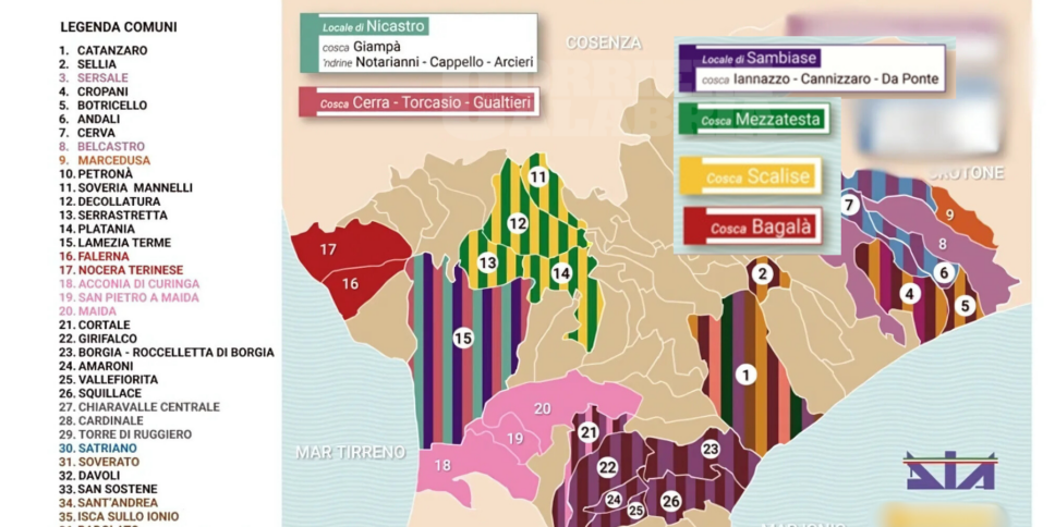 mappa 'ndrangheta a lamezia dia 2024