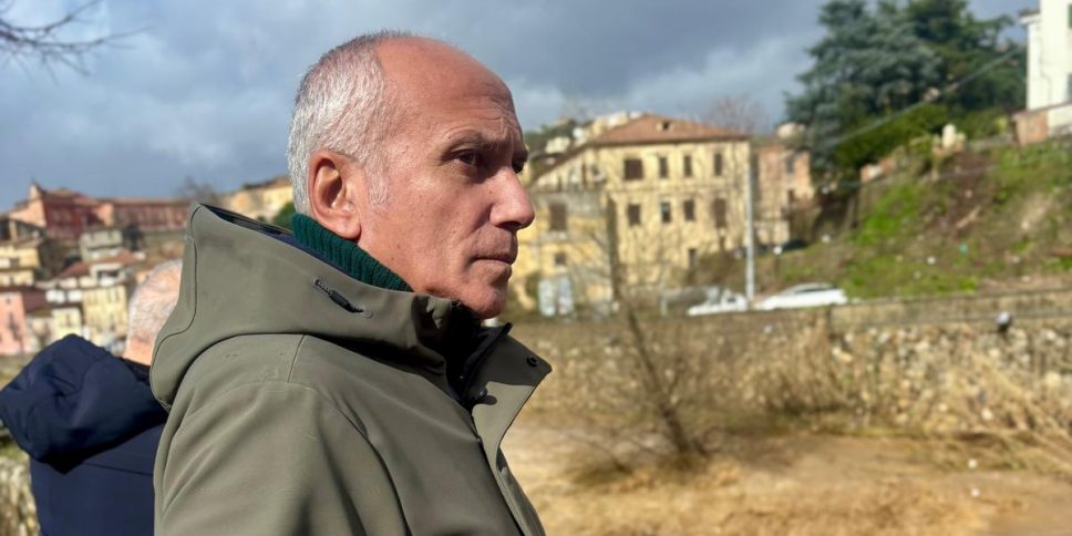 Franz Caruso sopralluogo Maltempo sul Crati